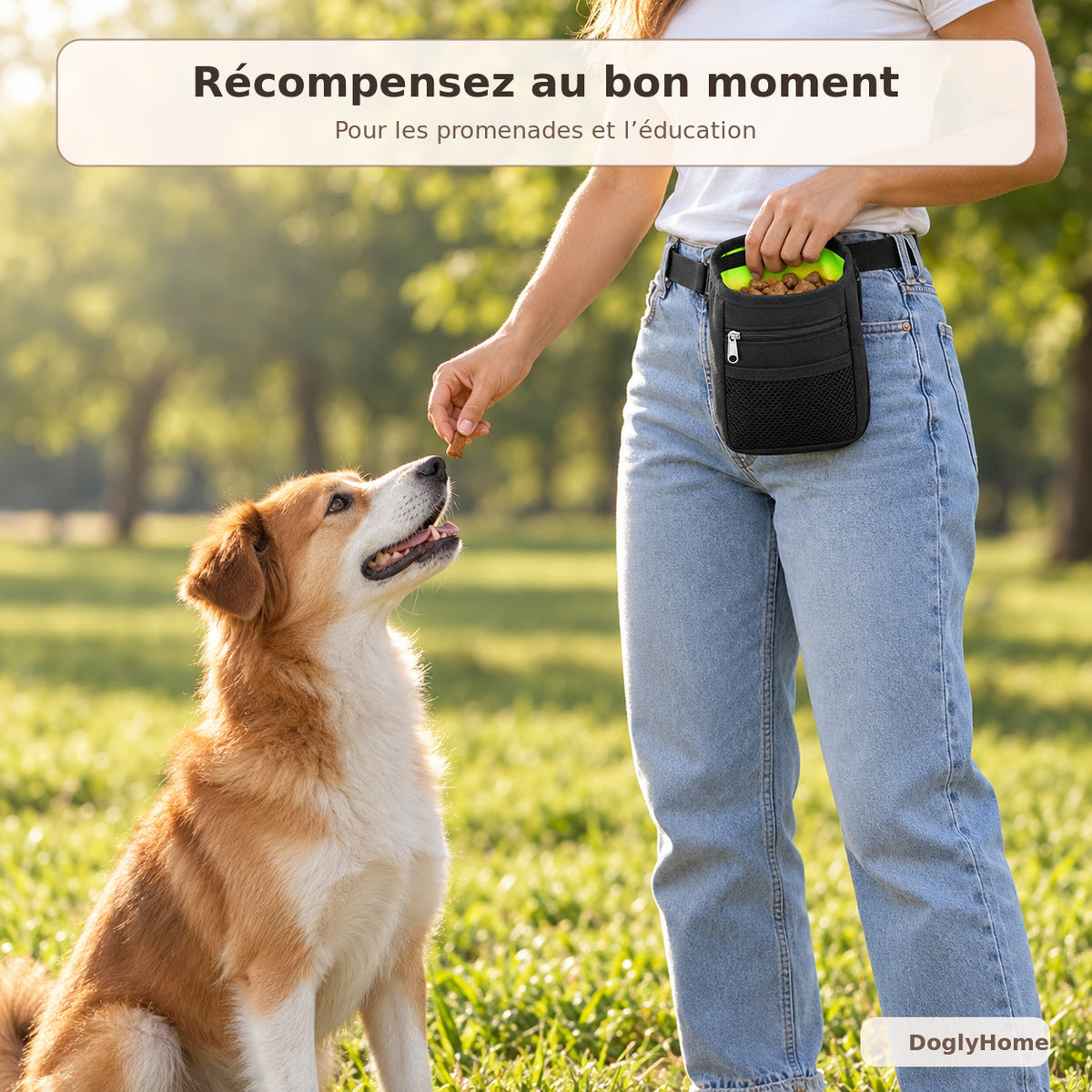 Pochette de dressage utilisée pour récompenser un chien