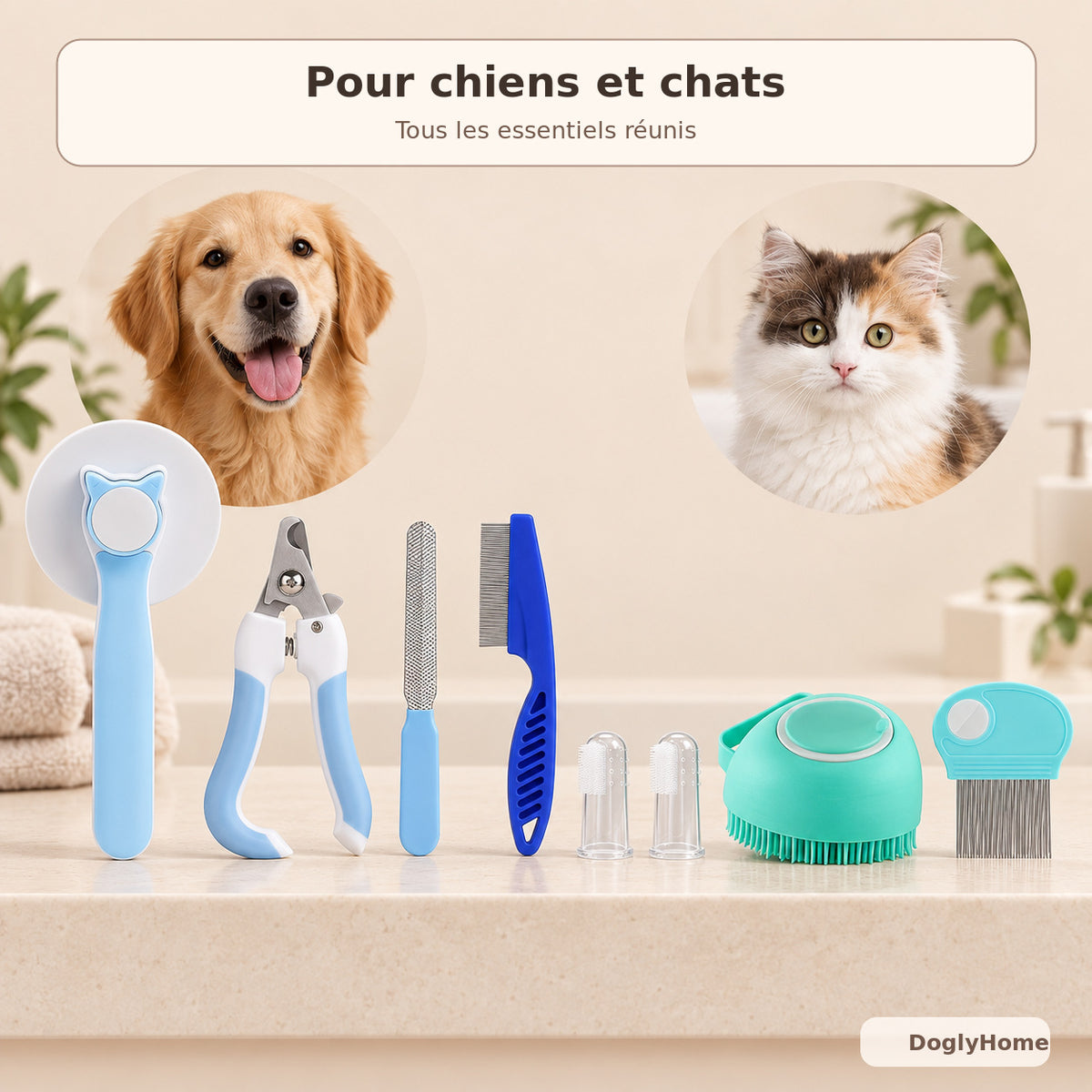 Kit de toilettage complet pour chiens et chats