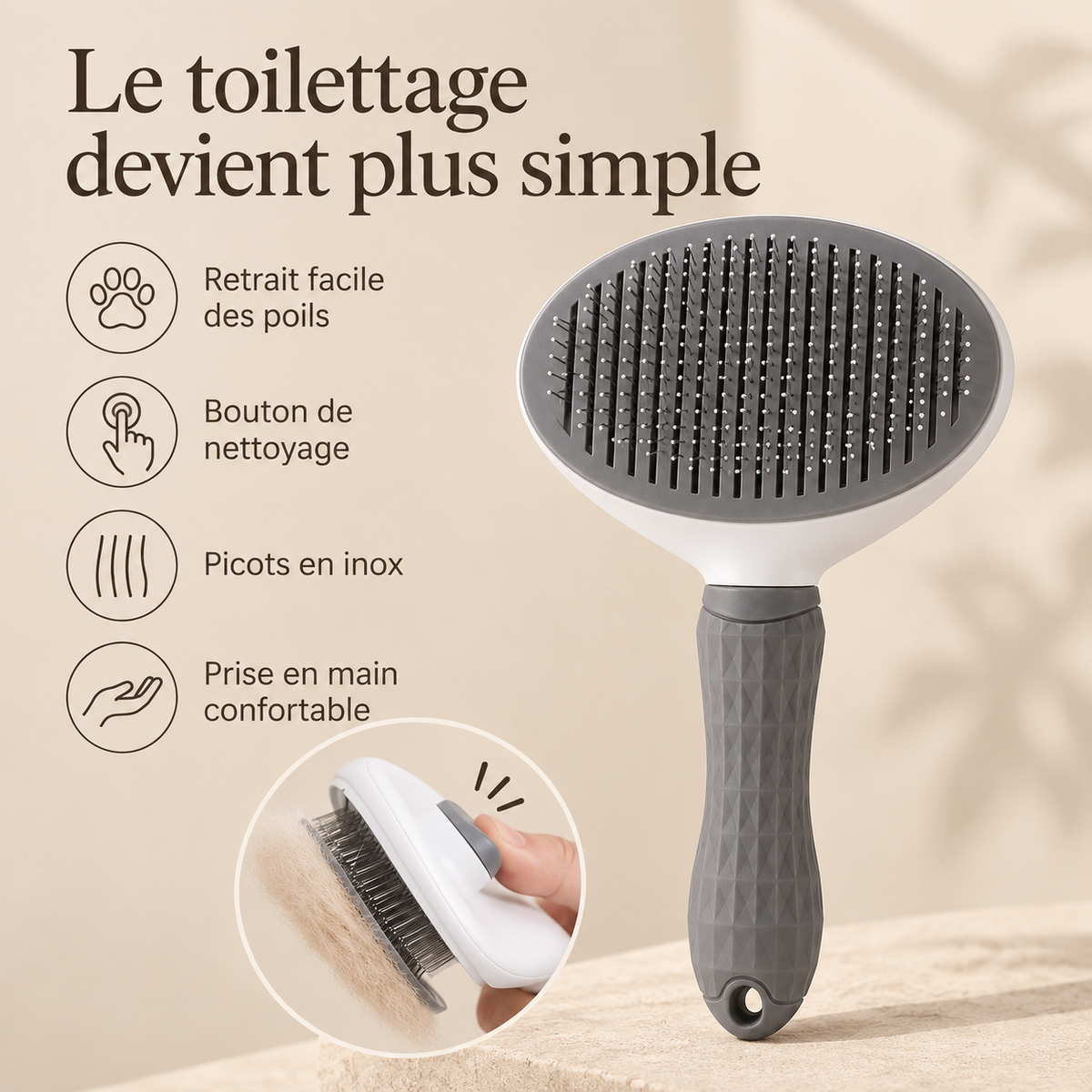 Brosse Autonettoyante Chien & Chat DoglyHome