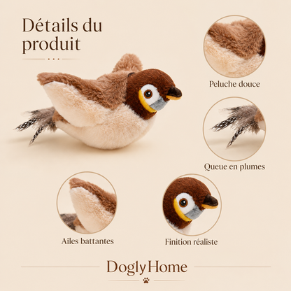 Oiseau interactif rechargeable DoglyHome pour chat – vue produit 5