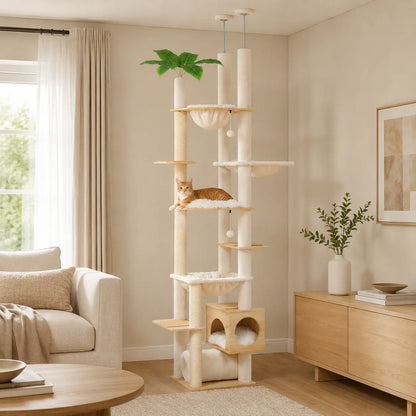 Arbre à chat XL DoglyHome dans un intérieur beige