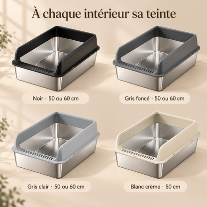 Coloris du bac à litière inox XXL DoglyHome