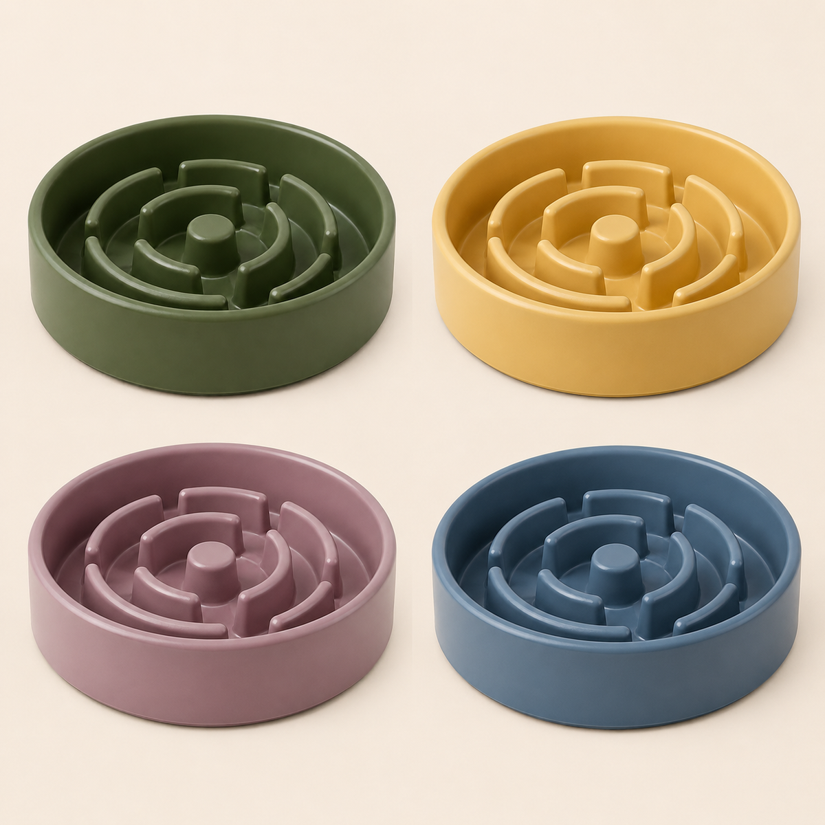 Coloris du Bol Anti Glouton DoglyHome sur fond beige