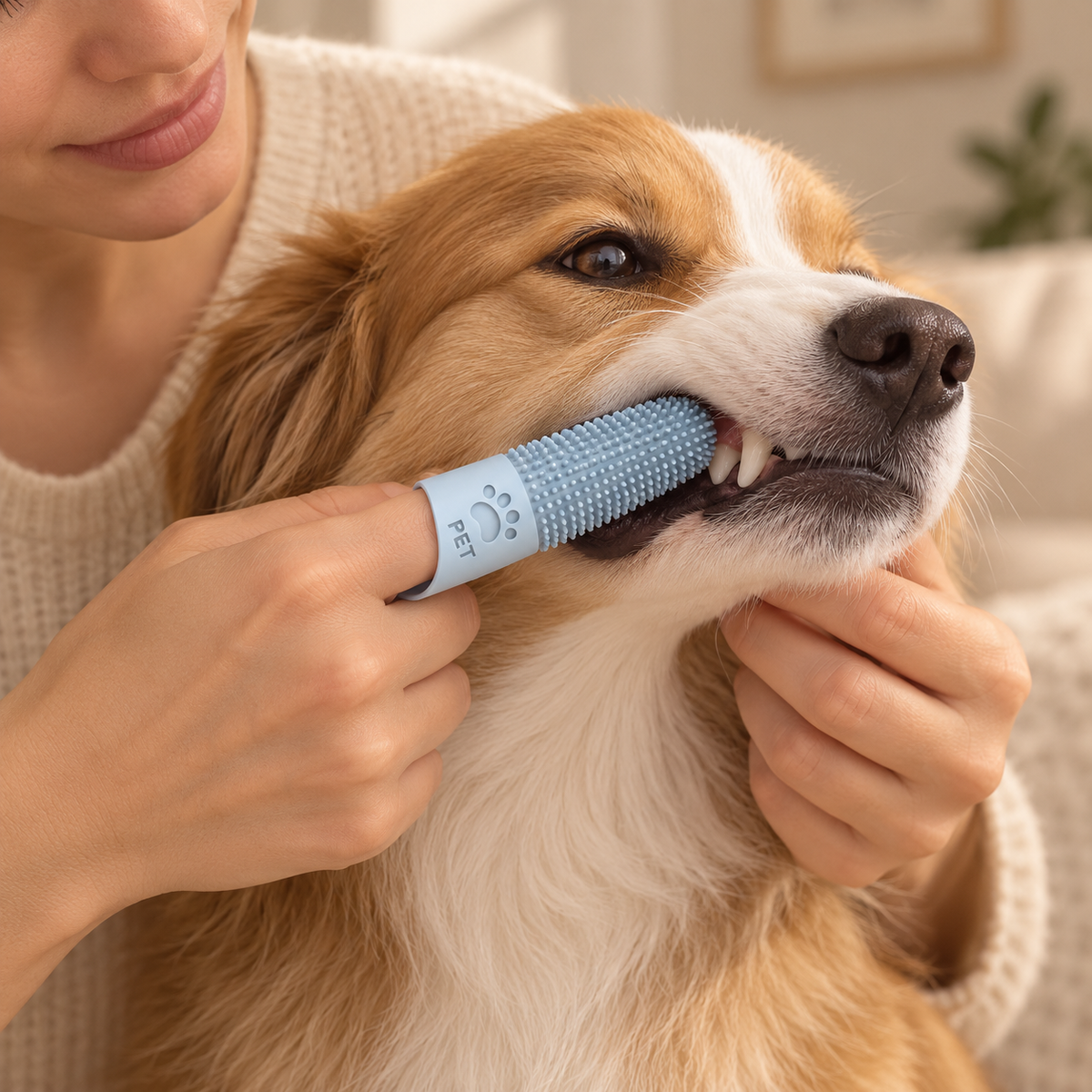 Brossage doux avec doigtier silicone DoglyHome