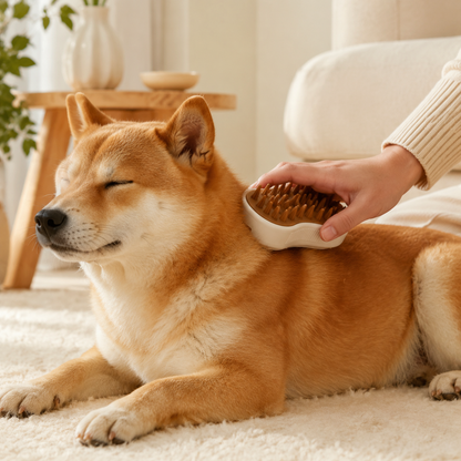 Brosse de Massage Patte Douce DoglyHome en situation premium