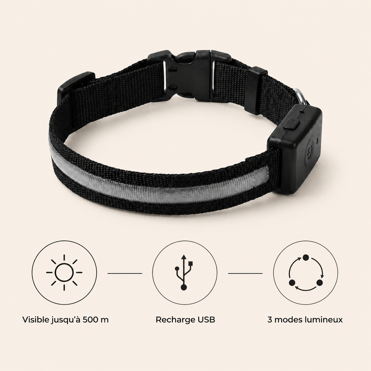 Avantages de Collier Lumineux LED DoglyHome en français