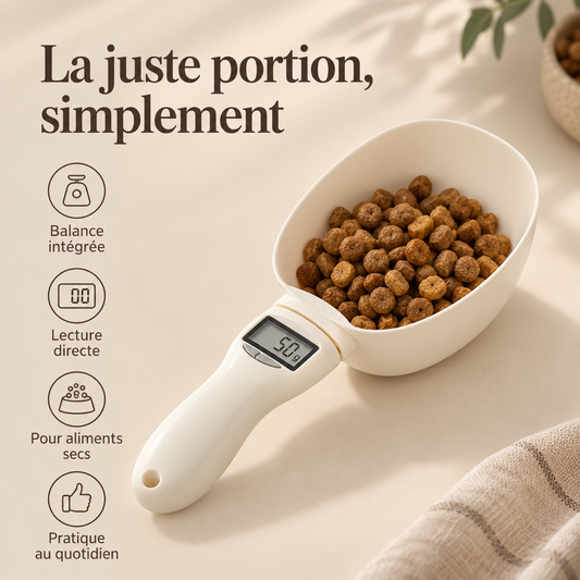 Cuillère balance DoglyHome pour dosage précis des croquettes