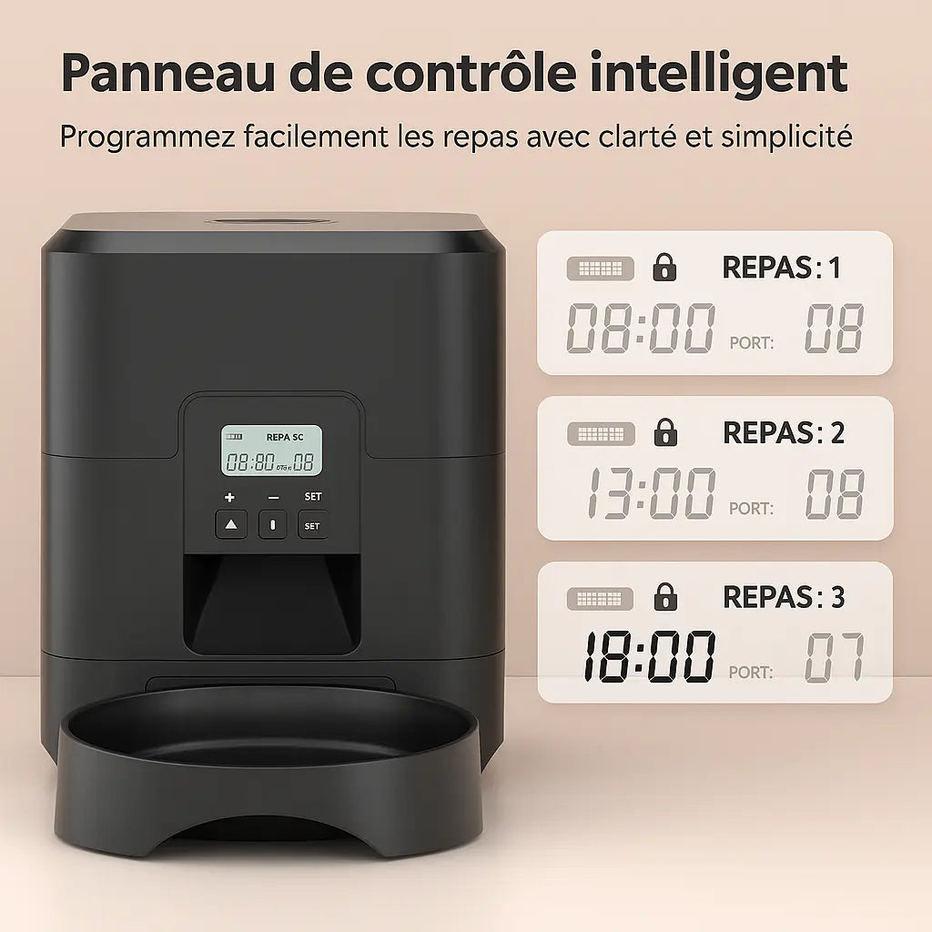 Programmation des repas du distributeur DoglyHome