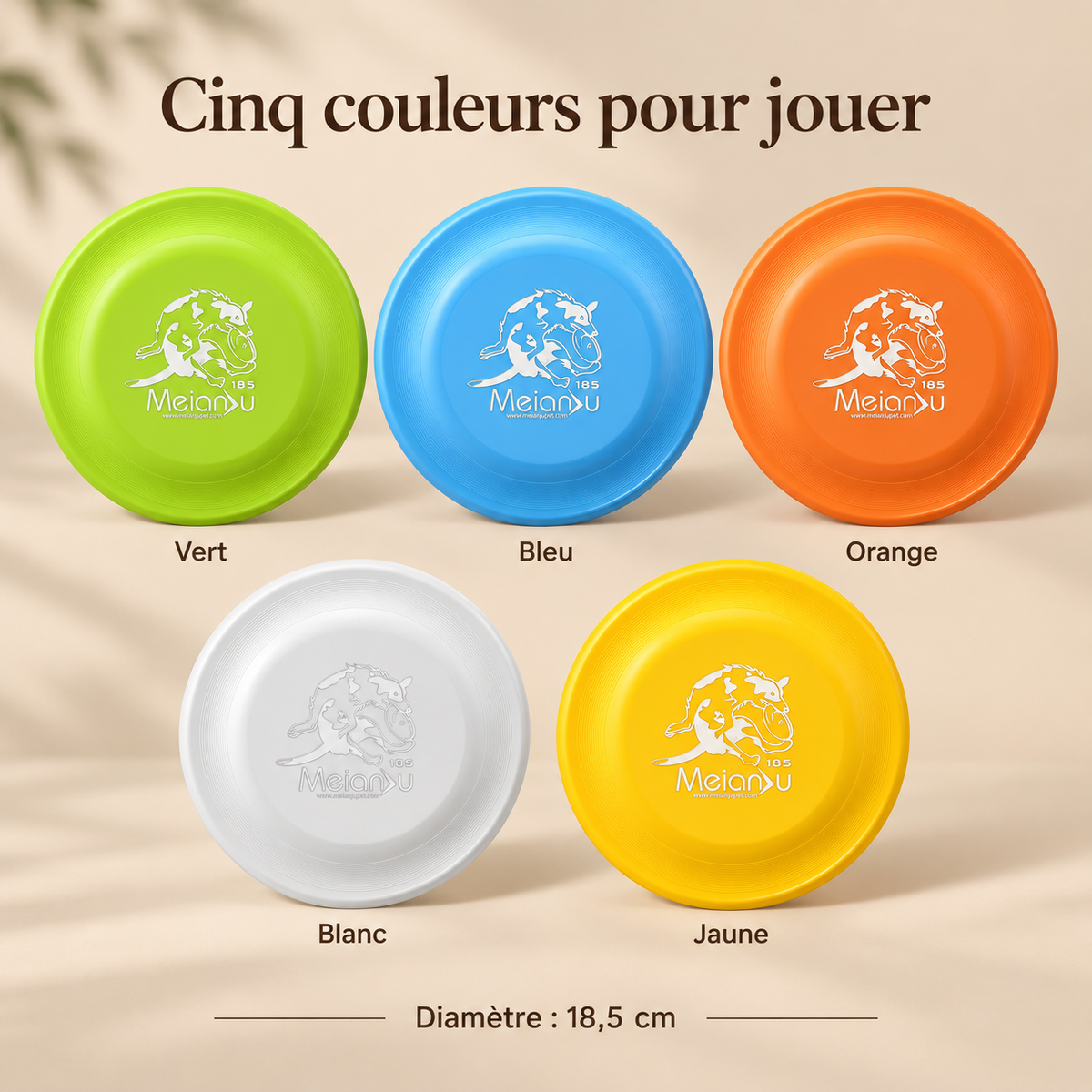 Coloris du frisbee d'entraînement pour chien DoglyHome