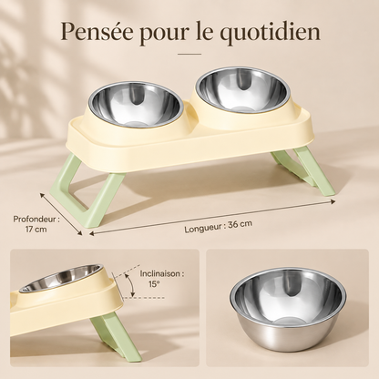 Gamelle double inclinée DoglyHome pensée pour le quotidien