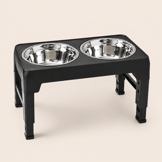 Gamelle Surélevée Réglable DoglyHome sur fond beige premium