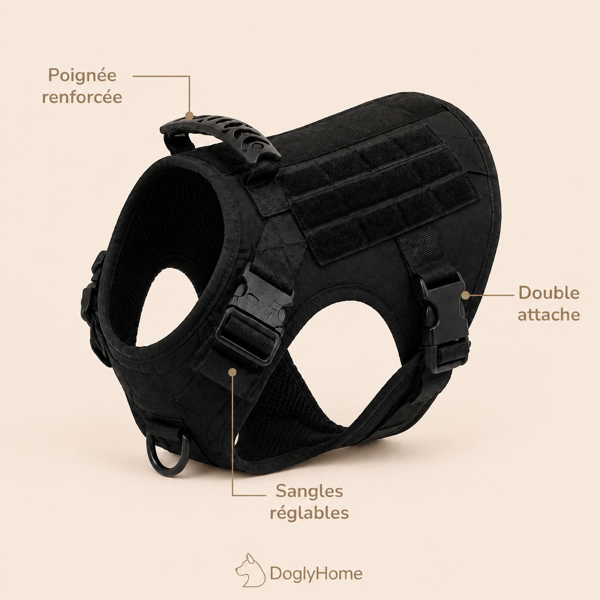 Harnais tactique anti-traction pour chien | DoglyHome – photo 3