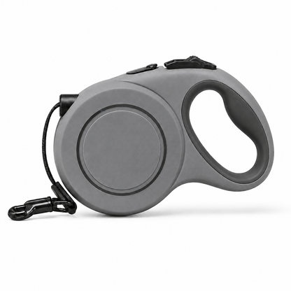 Laisse enrouleuse grise DoglyHome sur fond blanc