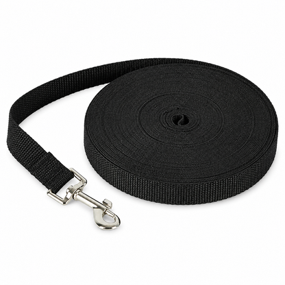 Laisse de dressage longue DoglyHome noire sur fond blanc
