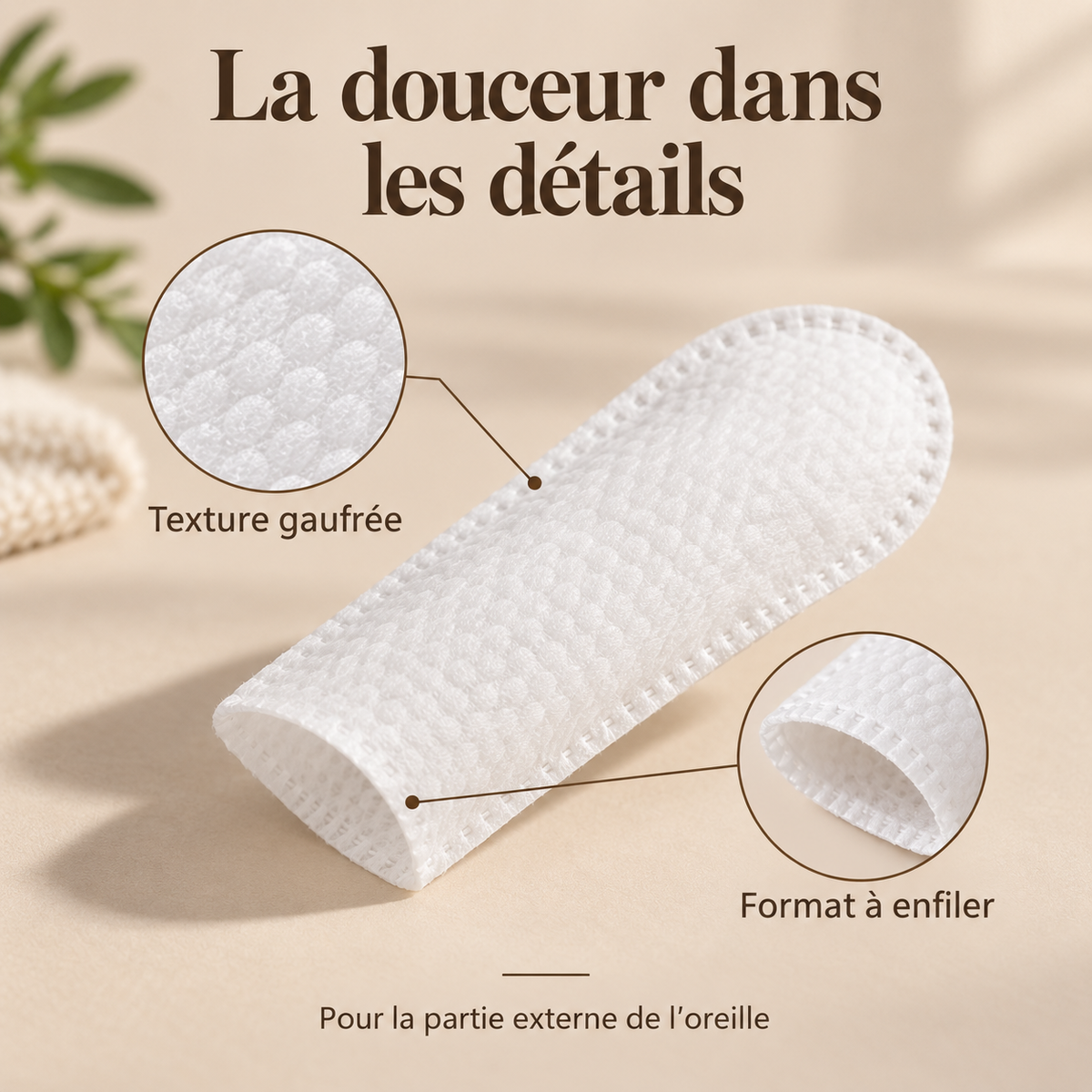 Détails et douceur des lingettes auriculaires DoglyHome