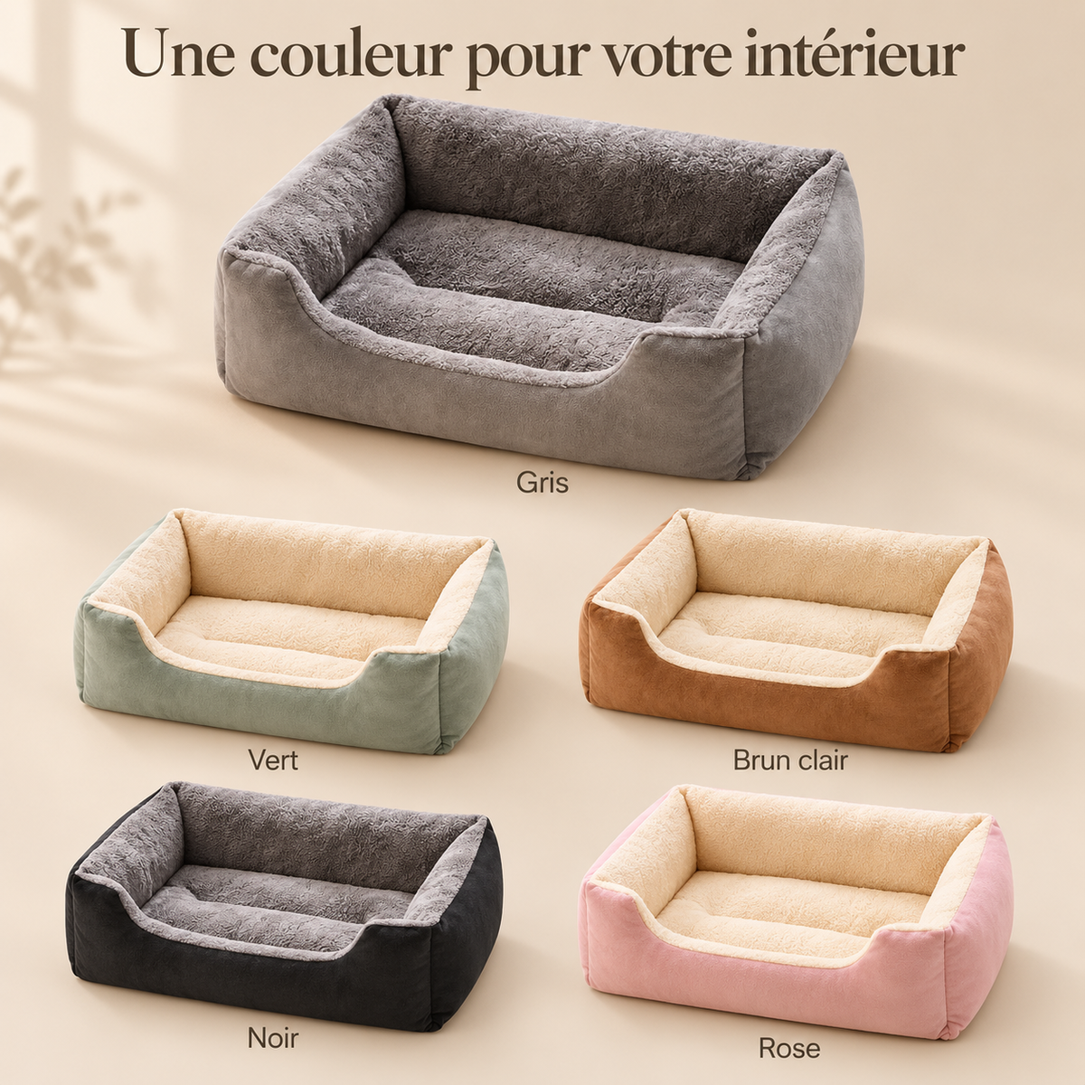 Coloris du panier douillet pour animaux DoglyHome