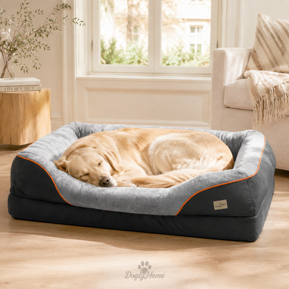 Chien dormant dans le panier orthopédique Ultra-Confort DoglyHome