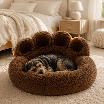 Panier Fluffy Patte Géante DoglyHome en situation premium