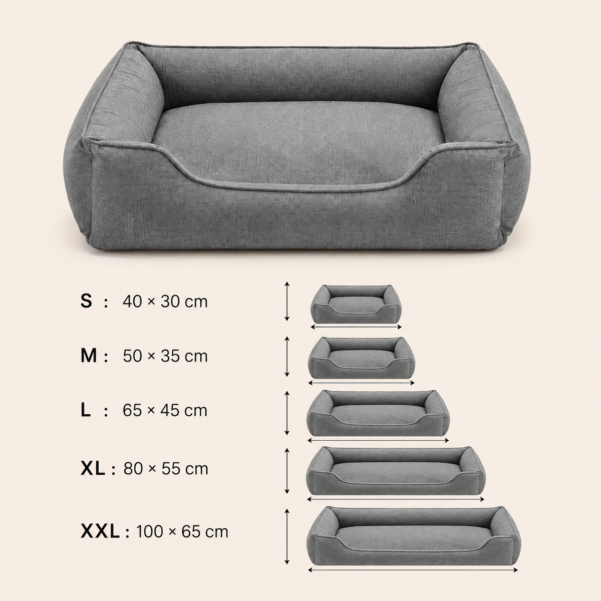 Dimensions de Panier Relax Premium pour Chien
