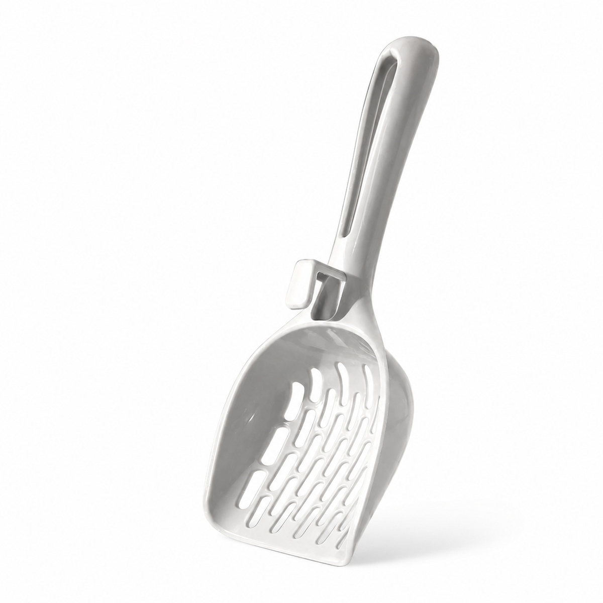 Pelle à litière ergonomique grise DoglyHome sur fond blanc