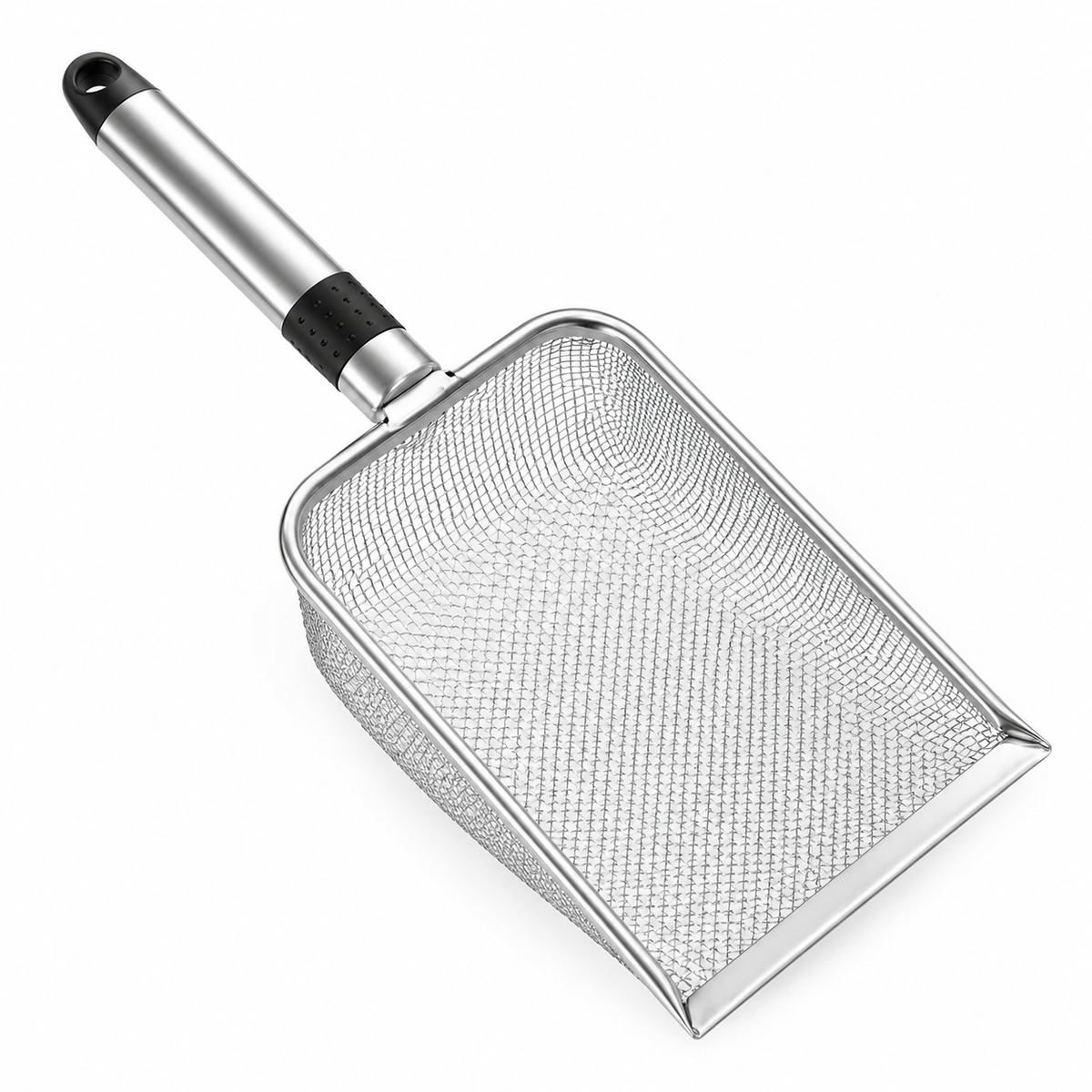 Pelle à litière en acier inoxydable DoglyHome sur fond blanc
