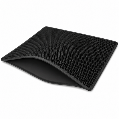 Tapis anti-litière double couche noir DoglyHome sur fond blanc